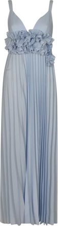 P.A.R.O.S.H. Clear Blue Maxi Jurk - Dames - Maxi kleedjes - Blauw - S - Polyester - Kleedjes