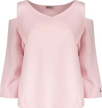 Herno Trui met wijde hals - Dames - V-hals truien - Roze - M - Wol - Truien & Vesten