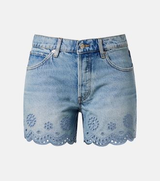 Frame Denim Shorts di jeans Long Hang in pizzo sangallo