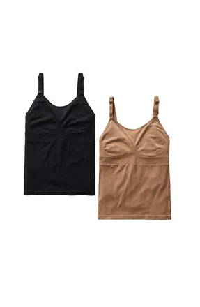 Ingrid & Isabel NURSING PUMPING CAMI BUNDLE in Black/taupe at Nordstrom, Size X-Large