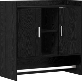 vidaXL Estante De Pared Montada En La Pared Roble Negro Vidaxl