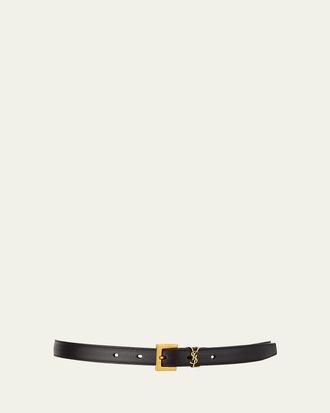 Saint Laurent YSL Monogram Leather Belt