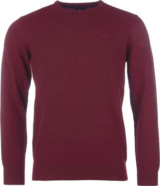 Barbour Luxueus Zachte Wollen Trui - Heren - Ronde hals truien - Rood - 2XL - Wol - Truien & Vesten
