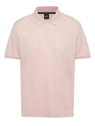 BOSS Pallas logo embroidery polo shirt - Pink