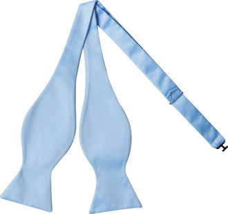 Alizeal Solid Self Bow Tie Woven Bowties for Men, Light Blue