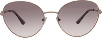 Bulgari Pink Gradient Gray Oval Ladies Sunglasses BV6174 20143B 58