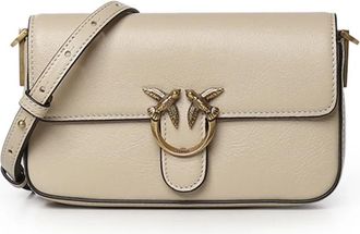 Pinko Pinko, Tassen, Dames, Beige, ONE Size, Katoen, Cross Body Bags