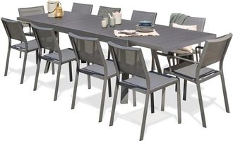 DCB Garden Stockholm - Conjunto De Comedor De Jard&iacute;n 10 Plazas De Aluminio - Dcb Garden