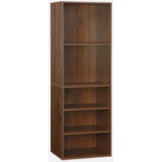 Sweeek Sweeek - M&oacute;dulo Armario Con 5 Estantes, Modulo, Madera De Nogal, 60x45x180 Cm