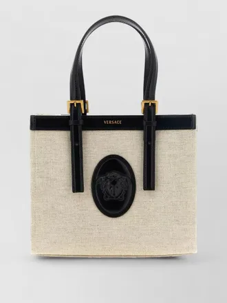 Versace mini linen cotton canvas shoulder bag