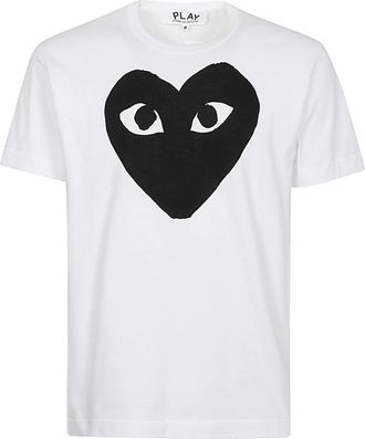 Comme Des Gar&ccedil;ons Logo Katoenen T-shirt Wit Polos - Heren - T-shirts - Wit - XL - Katoen - Tops