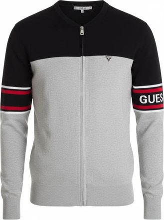 Guess Biker Zip Cardigan - Heren - Vesten - Veelkleurig - S - Katoen - Truien & Vesten