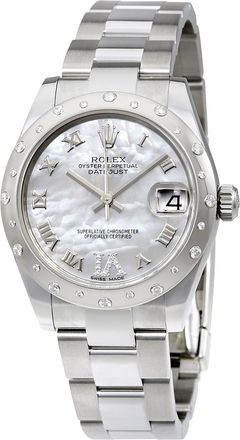 Rolex Pre-owned Rolex Oyster Perpetual Diamond Mother of pearl Dial Ladies Watch 178344MRDO
