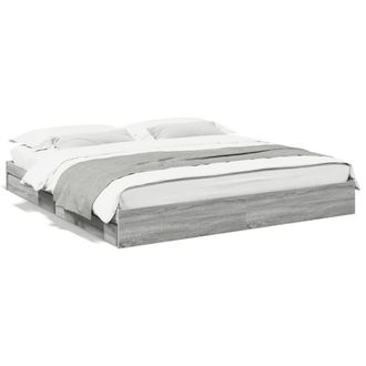 Berkfield Home Bed Frame with Drawers without Mattress Grey Sonoma 200x200 cm