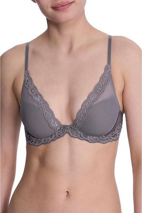 Natori Feathers Contour Plunge Bra 730023 Womens Bra Nickel : 38DD, Lace/Mesh/Nylon