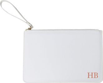 eBuy GB Personalised Wedding Clutch Bag with Initials, Wristlet Strap, Maid of Honour Gift, Monogrammed Hen Party, Bridal Party Favour, Bridesmaid Proposal Pr