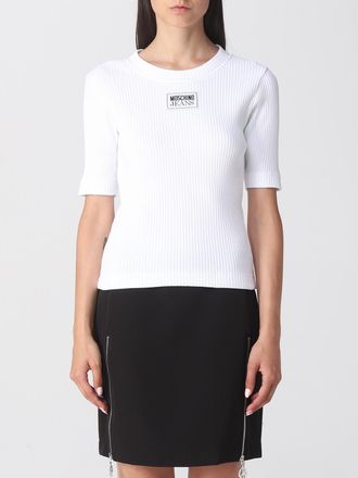 Moschino Geribbelde T-shirt met Korte Mouwen