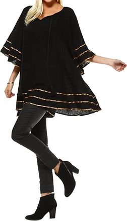 Velzera Womens Kimono Sleeve Swing Top In Black