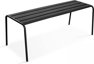 Oviala Banco de jardín de acero antracita