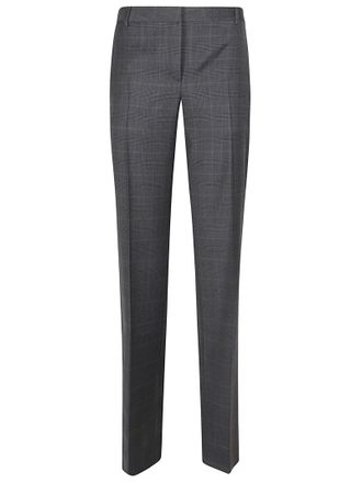 Iro Cayana Gray Checked Wool Trousers