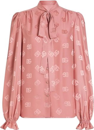 Dolce & Gabbana Blusa DNA con stampa logo - Rosa