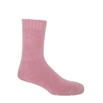 Peper Harow Ribbed Cuff Mens Bed Socks - Pink
