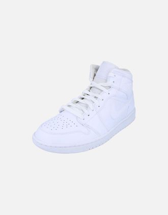 Nike Mens Nike Air Jordan 1 Mid Mens Hi Top Basketball Trainers 554724 136 - White - Size: 10.5