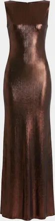 Mac Duggal Metallic Cowlneck Mermaid Gown