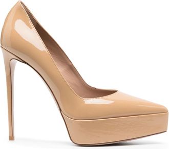 Le Silla Uma 130mm leather pumps - women - Calf Leather/Calf Leather/Patent Calf Leather/Rubber - 41.5 - Neutrals