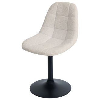 Hhg Silla De Comedor Hhg 898, Silla De Cocina Silla Giratoria, Acero Mvg Tela/textil Boucl&eacute; (450g/m&sup2;), Beige