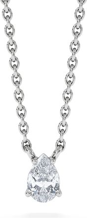 The Diamond Store Wanderlust Floating Pear Cut Lab Diamond Solitaire Necklace 0.25ct H/SI in 925 Silver