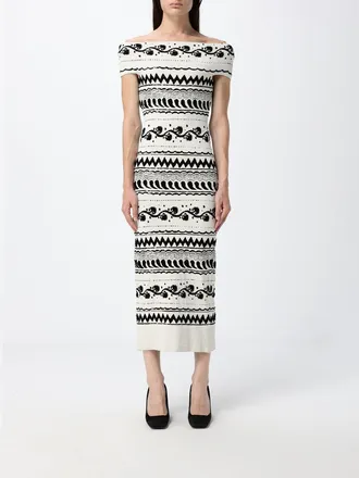 Alberta Ferretti Abito midi in maglia stampata