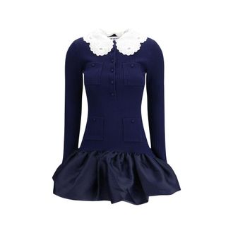 Self Portrait Blue Viscose Cocktail Womens Dress