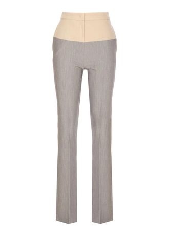 Patrizia Pepe colour-block trousers - women - Viscose - 38 - Grey