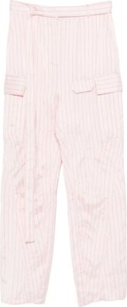 Ferragamo Broek met krijtstreep en cargo zak - Roze