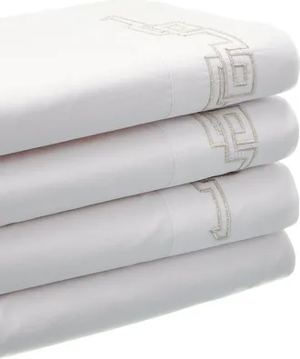 Dea Embroidered Greek Key Bella Percale Sheet Set
