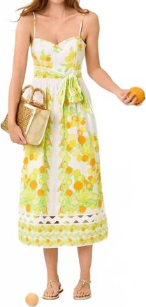 Lilly Pulitzer Katina Midi Dress In Resort White/zesty