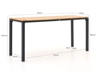 Manifesto Furniture Manifesto Idro/Linosa 225cm barset 7-delig stapelbaar