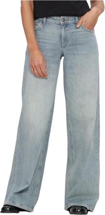 Lee Jeans, Dames, Blauw, W30, Wide Leg Jeans met Plooi