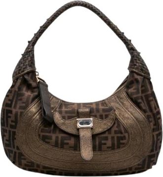 Fendi Pre-owned The Spy Shoulder Bag - Dames - Vintage Schoudertas - Bruin - ONE Size - Leer - Vintage