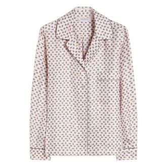 Max Mara Shirts, female, Pink, Size: XS Semi-fitted Printed Silk Shirt
