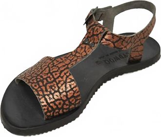 Cydwoq Womens Straps-C Sandals In Copper Metallic W/ Black Sole
