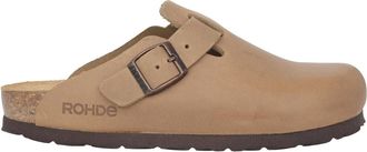 Rohde Clog Sandaal - Dames - Slip ons - Beige - 40 EU - Leer - Schoenen