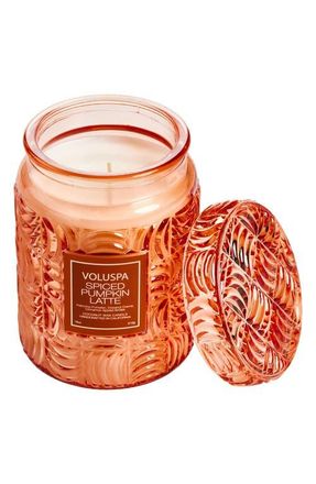 Voluspa Large Spiced Pumpkin Latte Classic Candle in Orange at Nordstrom