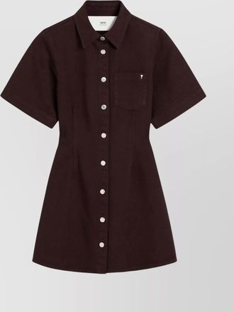 Ami short-sleeve shirt dress with chest pocket