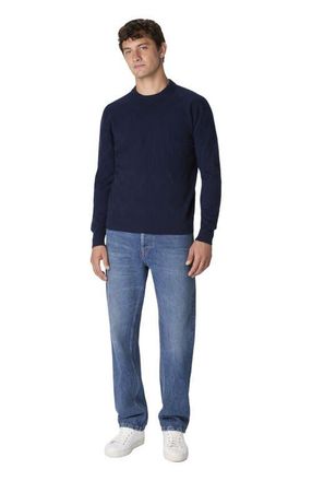 Missoni Crew Neck Sweater In Pure Cashmere With Chevron Pattern in Blue at Nordstrom, Size 48 It