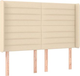 vidaXL Cabecero Con Orejas De Tela Color Crema 147x16x118/128 Cm Vidaxl