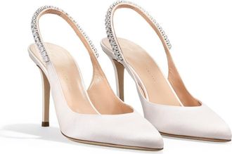 Temperley London Raven Satin Slingbacks in White at Nordstrom, Size 11