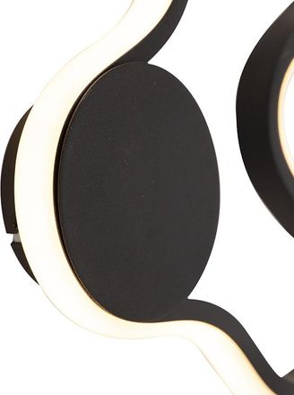 QAZQA Moderno Aplique Moderno Negro Con Led - Plomp Aluminio /pl&aacute;stico /acero Org&aacute;nica Incluye Led Max. 1 X 20 Watt - Qazqa