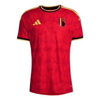 adidas Belgium 26 Home Authentic Jersey Asia Sizing Red Bold Gold JM8378